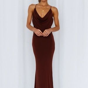 Hello Molly chocolate “words of warning” maxi dress size xs (2)